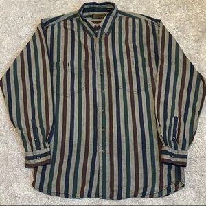 Eddie Bauer Outdoor Outfitter Long Sleeve Button Down Striped Men’s Size L Shirt